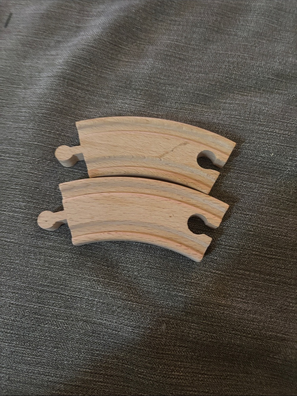 Wooden Curved Train Track Segments - Natural Wood